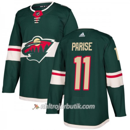 Män Ishockey Minnesota Wild Tröja Zach Parise 11 Adidas 2017-2018 Grön Authentic